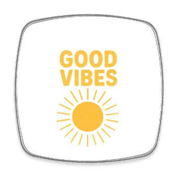 Positive Sonnenstrahlen Design für Kleidung - Viereckiger Kühlschrankmagnet - Weiß - Vorne