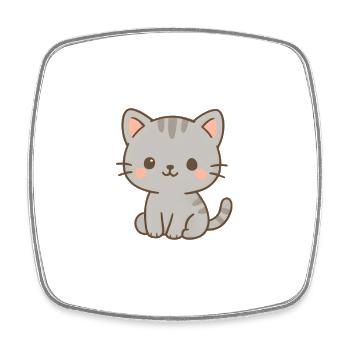Niedliche Katze Elektrisches Muster Design - Viereckiger Kühlschrankmagnet - Weiß - Vorne