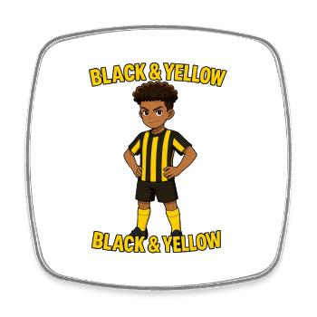 Design de lecteur noir et jaune pour les enfants - Magnet carré - blanc - Devant