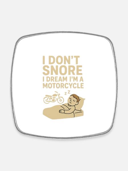 Motorcycles snoring - Square fridge magnet - white
