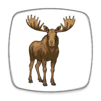 L’orignal - Roi de la forêt - Magnet carré - blanc - Devant