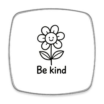 Cheerful flower with message - Square fridge magnet - white - Front