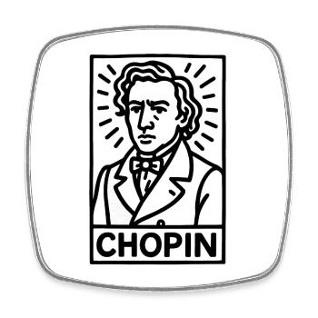 Frédéric Chopin - Square fridge magnet - white - Front