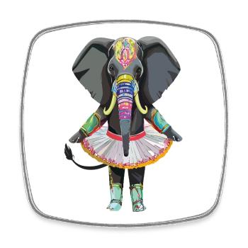Elefant_im_Tuettue - Magnet carré - blanc - Devant