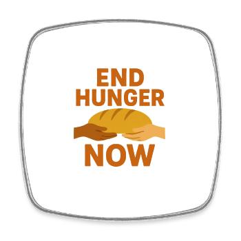 End Hunger Now Bread Icon - Square fridge magnet - white - Front
