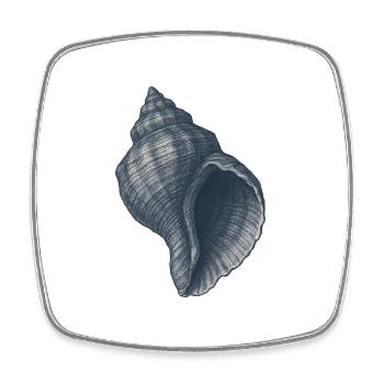 Elegante nautische Muschel Illustration - Viereckiger Kühlschrankmagnet - Weiß - Vorne