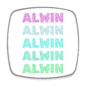 Alwin as Alwin - Square fridge magnet - white - Front
