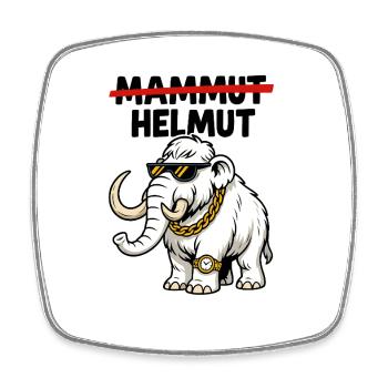 Helmut das Mammut - Viereckiger Kühlschrankmagnet - Weiß - Vorne