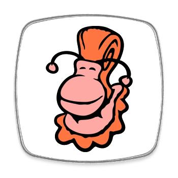 snail shell snail slug smiles sweetly - Square fridge magnet - white - Front
