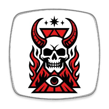 Occult Skull Graphic Art - Square fridge magnet - white - Front