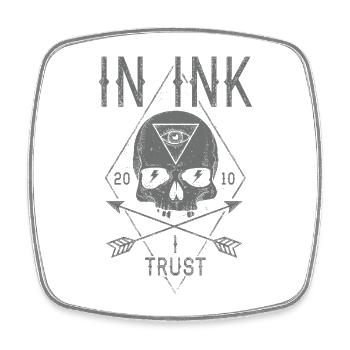 In Ink I Trust - Square fridge magnet - white - Front