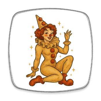 Skurrilen Clown Kostüm Illustration - Viereckiger Kühlschrankmagnet - Weiß - Vorne