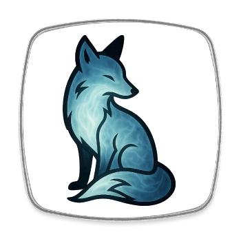 Soul Animal and Guardian Being: Fox - Square fridge magnet - white - Front