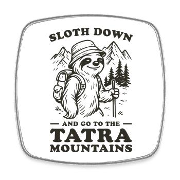 Relaxed Sloth Hiking Adventure in Tatras - Viereckiger Kühlschrankmagnet - Weiß - Vorne
