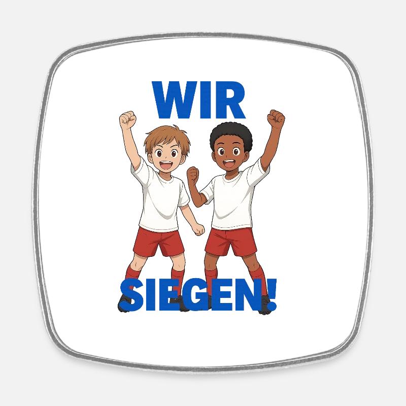 Gemeinschaftsgeist Kinder Design - Viereckiger Kühlschrankmagnet - Weiß