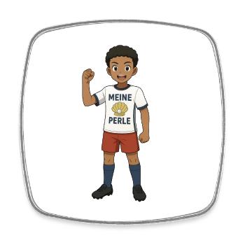 T-shirt enfant à motif perle Football - Magnet carré - blanc - Devant