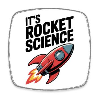 It’s Rocket Science - Square fridge magnet - white - Front