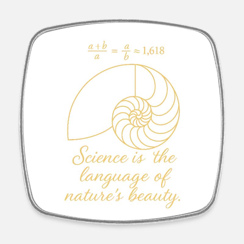 Shell of Fibonacci - Square fridge magnet - white