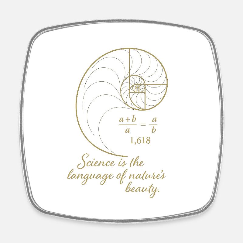 Golden Ratio - Square fridge magnet - white