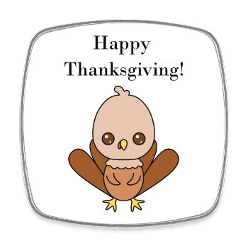 Cute Turkey Illustration for Thanksgiving - Square fridge magnet - white - Front