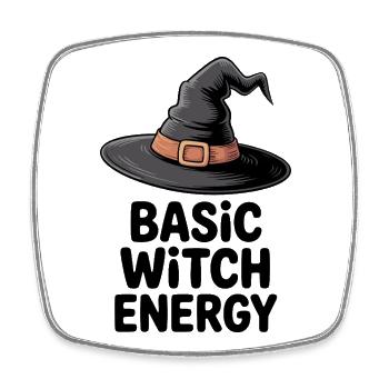 Basic Witch Energy - Square fridge magnet - white - Front