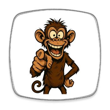 Playful monkey with a smile - Square fridge magnet - white - Front