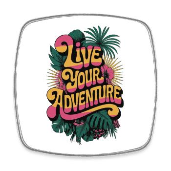 Hiking - Live Your Adventure - Square fridge magnet - white - Front