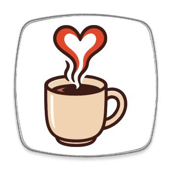 Un café réconfortant - Magnet carré - blanc - Devant