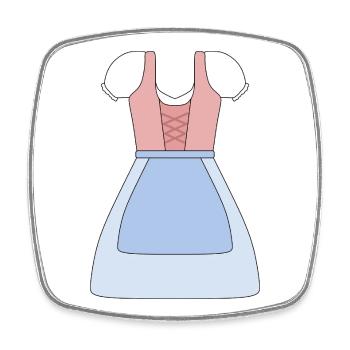 Traditionelles bayerisches Dirndl Design - Viereckiger Kühlschrankmagnet - Weiß - Vorne