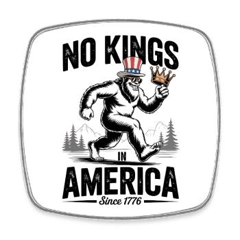 Pas de rois en Amérique Bigfoot patriotique - Magnet carré - blanc - Devant