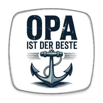 Opa ist der Beste Anker Seefahrer Hafen Seemann - Viereckiger Kühlschrankmagnet - Weiß - Vorne