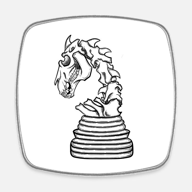 Skeleton jumper - Square fridge magnet - white