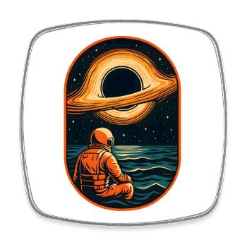 Kosmischer Entdecker Astronauten-Kunstwerk - Viereckiger Kühlschrankmagnet - Weiß - Vorne