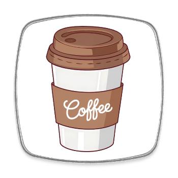 Simple Coffee Cup For Caffeine Lovers  - Square fridge magnet - white - Front