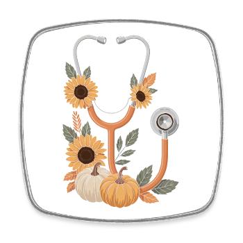 Autumnal stethoscope - Square fridge magnet - white - Front