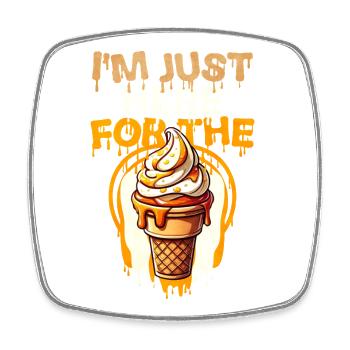 Eiscreme Spritz mit Humor - Square fridge magnet - white - Front