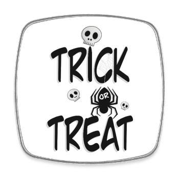 Trick or Treat – Halloween Design 🕷️💀 - Square fridge magnet - white - Front