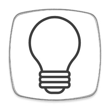 Icône de ligne d’ampoule - Magnet carré - blanc - Devant