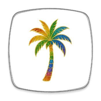 Bunter Regenbogen Palme - Viereckiger Kühlschrankmagnet - Weiß - Vorne