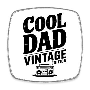 Coole Dad Vintage Edition - Viereckiger Kühlschrankmagnet - Weiß - Vorne