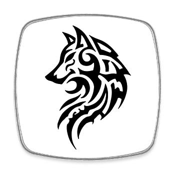 Wolf Tribal Tattoo - Square fridge magnet - white - Front