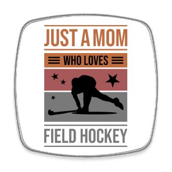 Feldhockey Design für Mütter - Viereckiger Kühlschrankmagnet - Weiß - Vorne