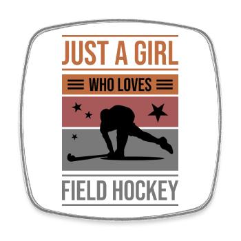 Hockey sur gazon, juste une fille - Magnet carré - blanc - Devant
