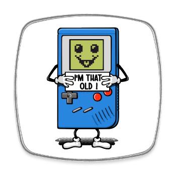 As old as a game console - Square fridge magnet - white - Front