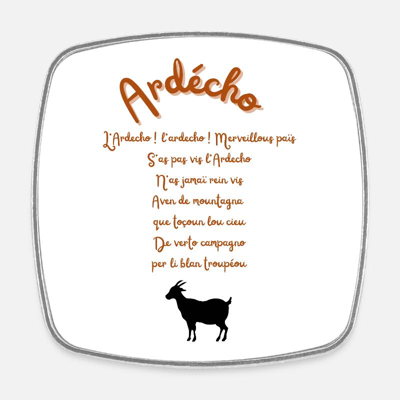 Design Ardéchois - Magnet carré - blanc