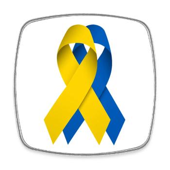 Two ribbons for Ukraine - Square fridge magnet - white - Front