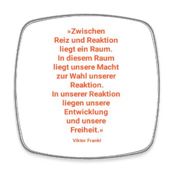 Thought Space - Between Stimulus and Reaction - Square fridge magnet - white - Front