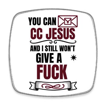 Cheeky Saying Design – No F*** Given - Square fridge magnet - white - Front