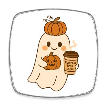 Kürbisgeister Halloween Design - Viereckiger Kühlschrankmagnet - Weiß - Vorne