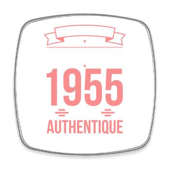 70th Birthday - Original - October 1955 - Square fridge magnet - white - Front